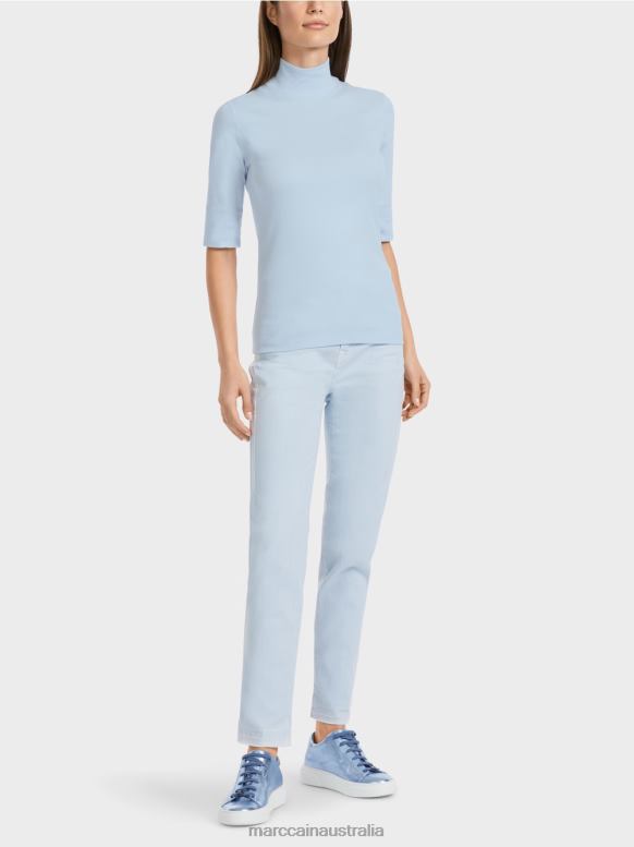 Clothing Soft Powder Blue J8XFX1297 Shirt with stand-up collar and ?-sleeves Marc Cain