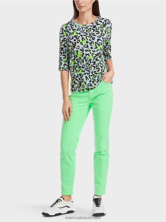 Clothing Soft Powder Blue J8XFX1308 T-shirt with all-over print Marc Cain