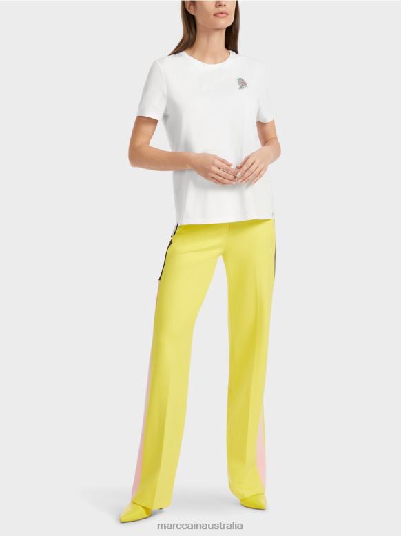 Clothing White J8XFX1317 T-shirt with bird application Marc Cain