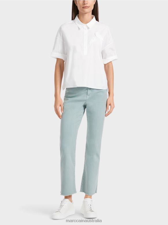 Clothing White J8XFX1327 Polo shirt with applique Marc Cain