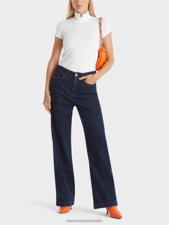 Clothing White J8XFX1351 High-necked T-shirt Marc Cain