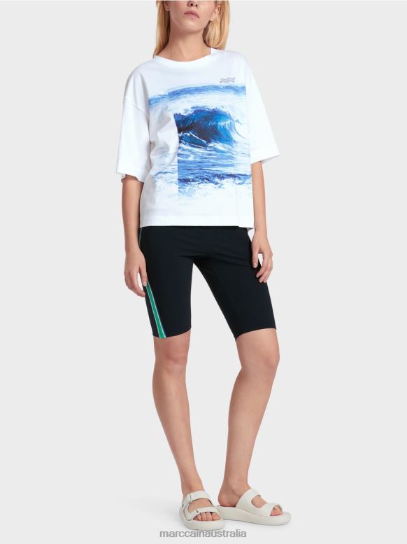 Clothing White J8XFX1365 "Rethink Together" T-shirt Marc Cain