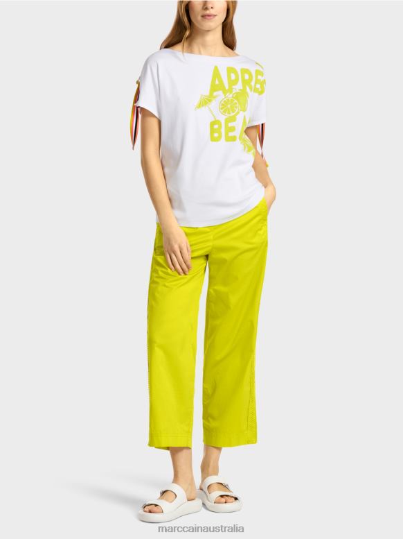 Clothing White J8XFX1384 T-shirt with statement print Marc Cain