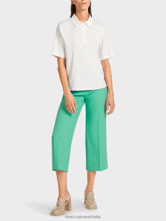 Clothing White J8XFX1422 Polo shirt with feminine details Marc Cain