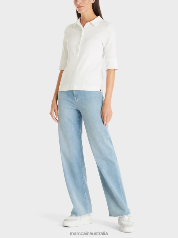 Clothing White J8XFX1463 Cotton polo shirt Marc Cain