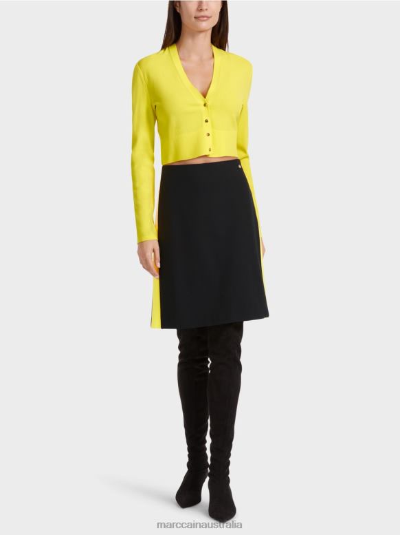 Clothing Black J8XFX475 Mini skirt with colour-blocking stripes Marc Cain