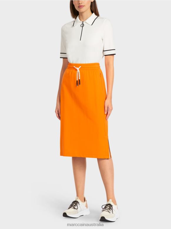 Clothing Bright Orange J8XFX502 Sporty jersey skirt Marc Cain