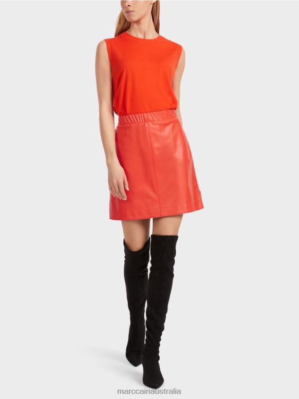 Clothing Campari J8XFX462 Short skirt in Fun Leather Marc Cain