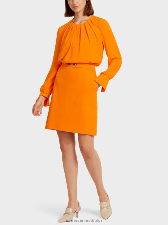 Clothing Clear Orange J8XFX512 Slim-fit skirt with decorative MC chain Marc Cain