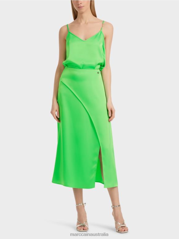 Clothing Dark Apple Green J8XFX458 Skirt with wrap effect Marc Cain