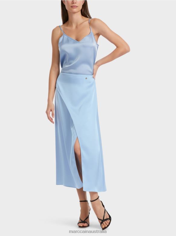 Clothing Dark Summer Sky J8XFX467 Skirt with wrap effect Marc Cain
