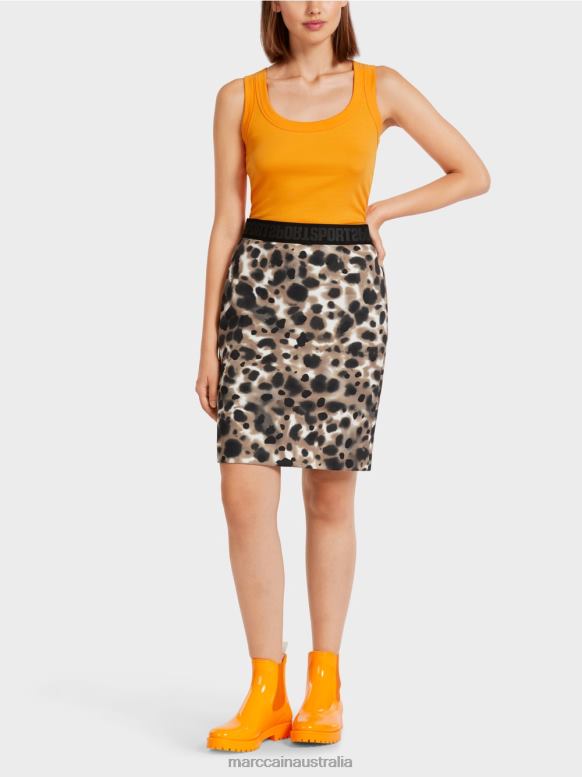 Clothing Light Coffee J8XFX504 Mini skirt in leopard print Marc Cain