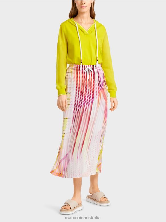 Clothing Light Limeade J8XFX481 Colourful skirt in a striped pattern Marc Cain