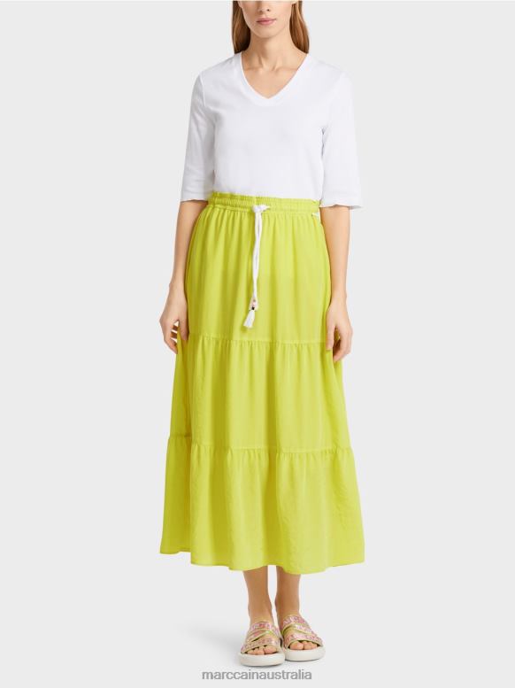Clothing Light Limeade J8XFX482 Flounce skirt with cord Marc Cain