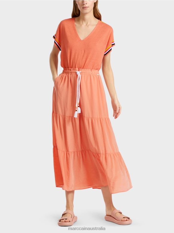 Clothing Light Terracotta J8XFX480 Flounce skirt with cord Marc Cain