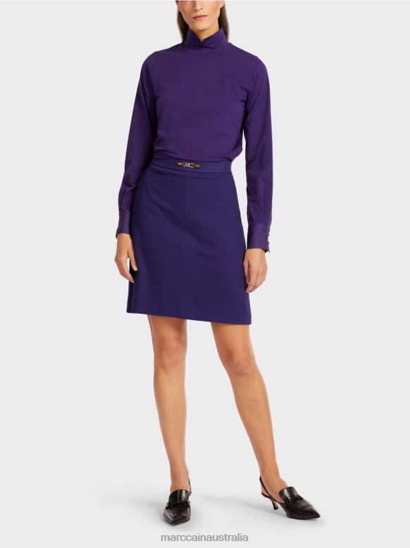 Clothing Royal Purple J8XFX514 Slim-fit skirt with decorative MC chain Marc Cain