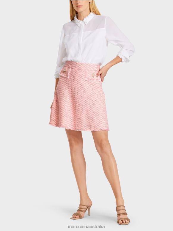 Clothing Soft Pink J8XFX483 Flared boucle miniskirt Marc Cain