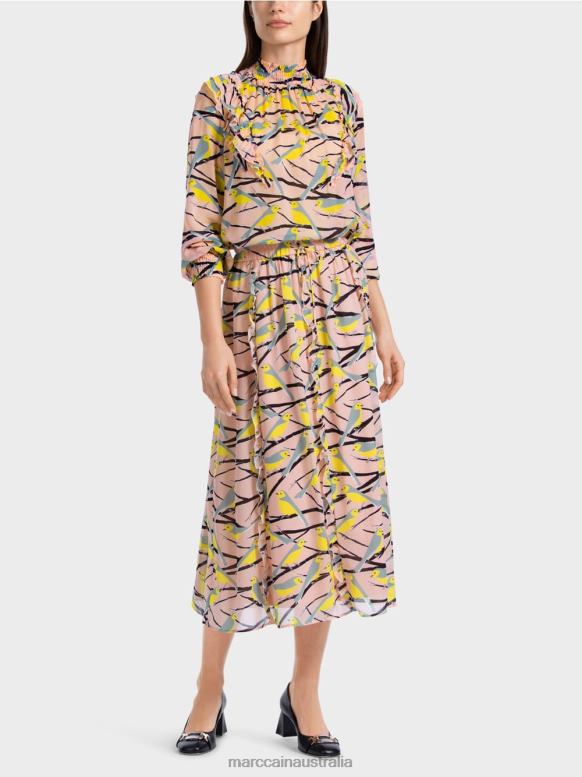 Clothing Soft Powder Pink J8XFX472 Midi skirt with ruffle details Marc Cain