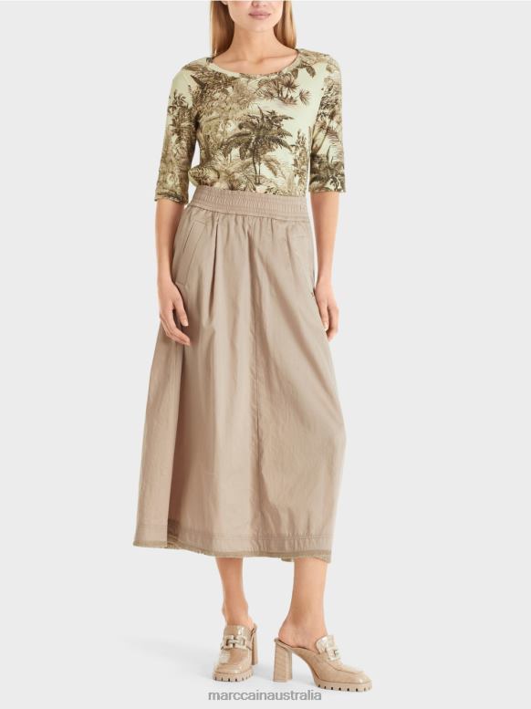 Clothing Soft Taupe J8XFX494 Swirling skirt Marc Cain