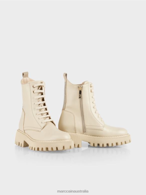 Footwear Dark Cream J8XFX1557 Rugged boots with rhinestones Marc Cain