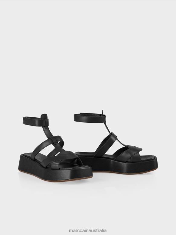 Footwear Black J8XFX1595 Sandals with ankle straps Marc Cain