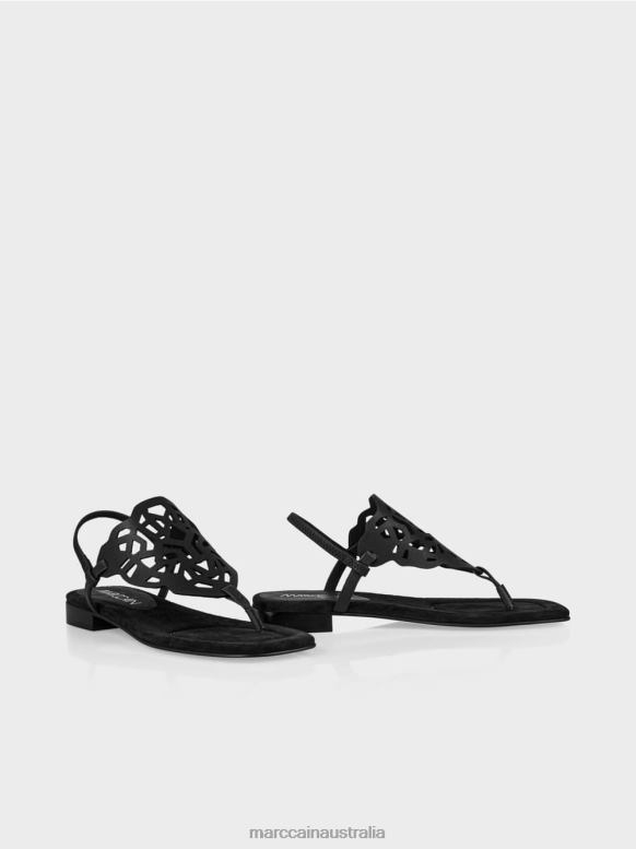 Footwear Black J8XFX1611 Toe post sandals with cut-outs Marc Cain