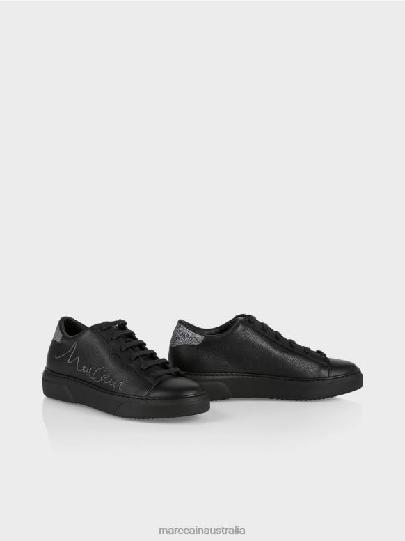 Footwear Black J8XFX1593 Lace up sneaker with lettering Marc Cain