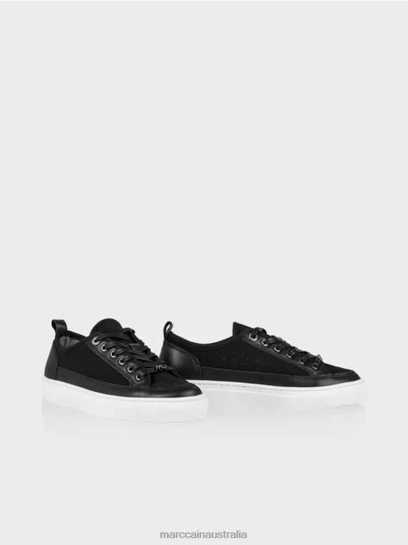 Footwear Black J8XFX1620 Lace-up trainers with leather details Marc Cain