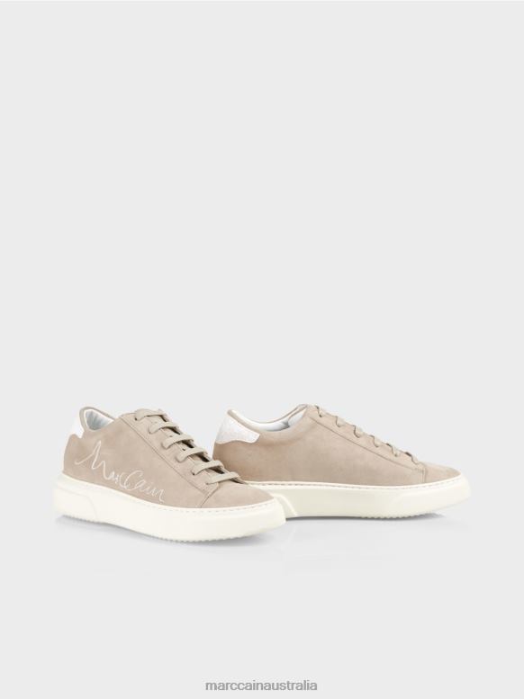 Footwear Bright Tan J8XFX1624 Suede lace-up trainers Marc Cain
